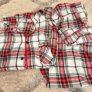 XL adult PlaidPajama Set - Red, White, and black unisex
